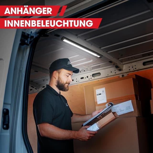 Detalle de GZV 12V LED Wohnmobil-Lampe (4er-Set, schwarz) mit 4000K und 1100 lm