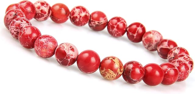 Thumbnail 6 de Bracelet de perles de chakra vert en jaspe naturel marin (8 mm) — bracelet vert pour homme et femme