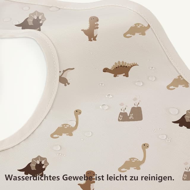 Detalle de Susurration Baby-Lätzchen wasserdicht mit Auffangschale – 3er-Set für Jungen und Mädchen