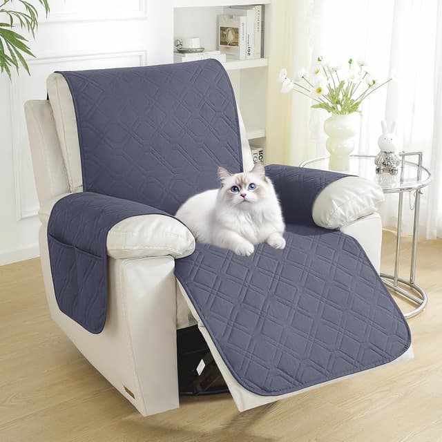 Detalle de YSTELLAA Copripoltrona Relax reclinabile grande, impermeabile, universale a 1 posto (grigio-blu)