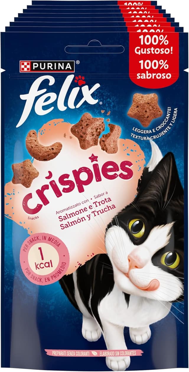 Imagen de FELIX Crispies Salmone e Trota 8x45g 🐱 en OfertitasTOP