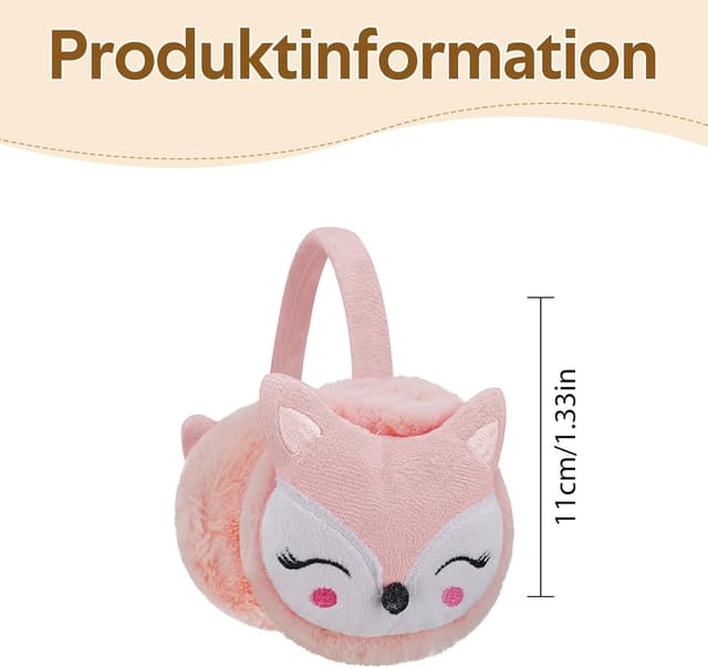 Thumbnail 6 de Uoimky Kinder-Ohrenwärmer mit Fuchs-Motiv – winddicht, weich & verstellbar