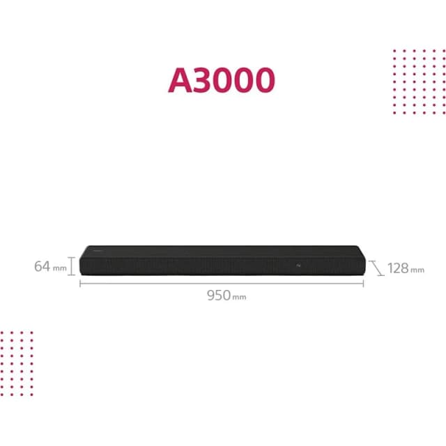 Detalle de Sony HT-A3000 Barra de Sonido 3.1🎶 con Dolby Atmos