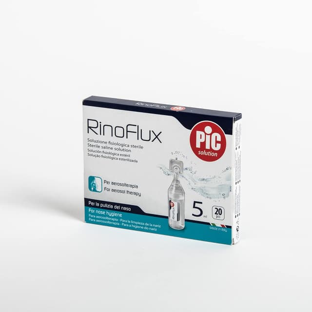 Detalle de Pic Solution Rinoflux Solution saline en ampoules 5 ml (20 ampoules) – sérum isotonique pour le nez des bébés