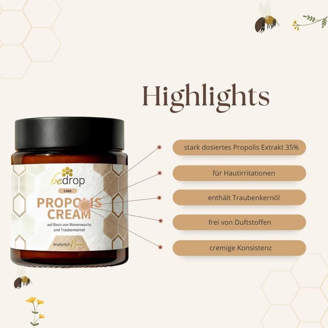 Detalle 2 de bedrop Propolis Cream bei Akne Neurodermitis 60 g