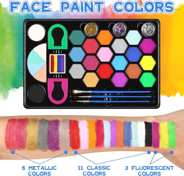 Detalle de Dreamon Pinturas Cara 48 PCS para niños 🎨