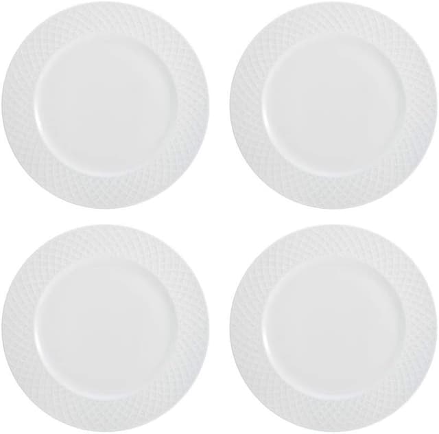 Detalle 2 de Mikasa Trellis 16-Piece Bone China Dinnerware Set in White (Plates, Bowls, and Mugs)