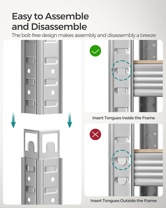 Thumbnail 5 de SONGMICS GLR40SV 5‑Tier Storage Shelf 40x90x180 cm