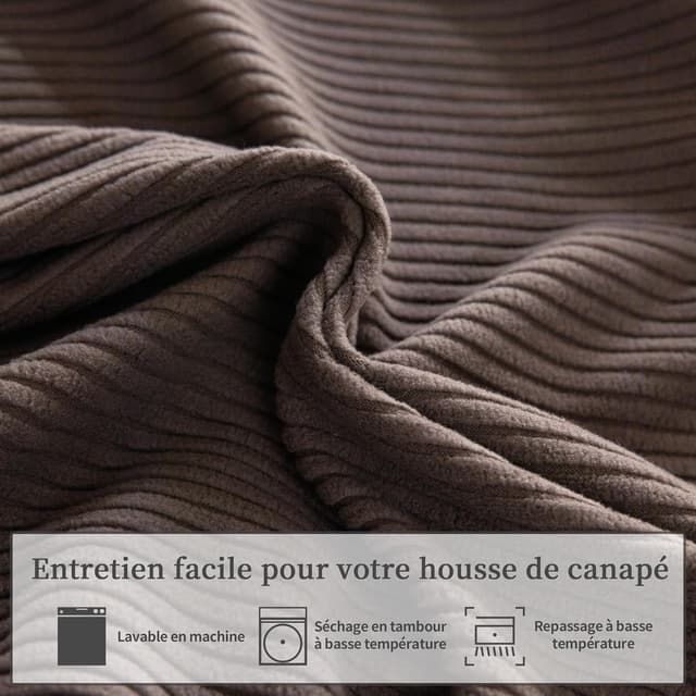 Detalle de OHSIO housse de coussin de canapé extensible antidérapante (marron) taille XL