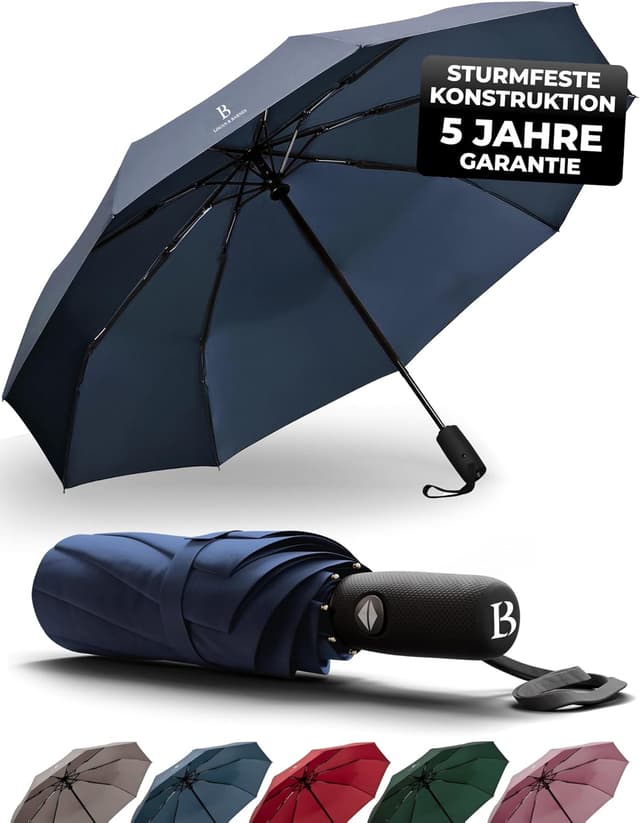 Detalle de LOGAN & BARNES Boston Regenschirm sturmfest 140 km/h