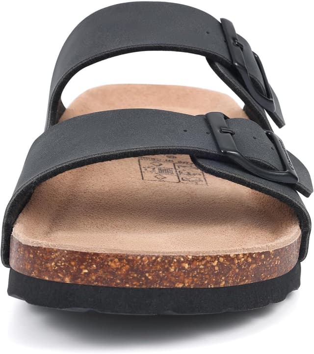 Detalle de Comwarm Damen Kork-Fußbett Pantoletten – bequeme Sommer-Slide mit verstellbarer Schnalle
