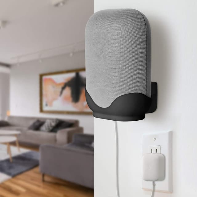 Detalle 2 de honecumi Wall Mount for Google Nest Audio (Black) — wall and table speaker holder