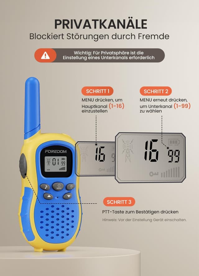 Thumbnail 4 de FOREDOM Walkie Talkies 3 km Reichweite