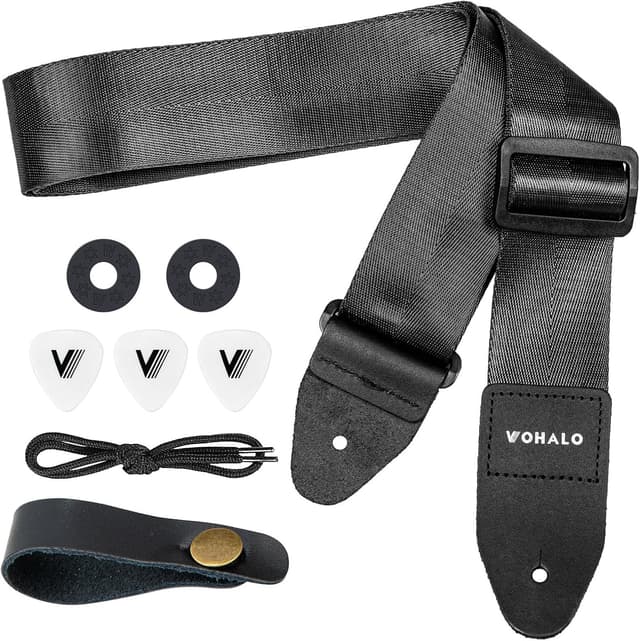 Thumbnail 6 de VOHALO Adjustable Nylon Guitar Strap (36–60 inches) with Picks & Accessories