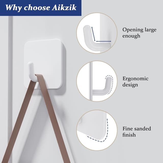 Detalle 2 de Aikzik Handtuchhalter 6er Set ohne Bohren