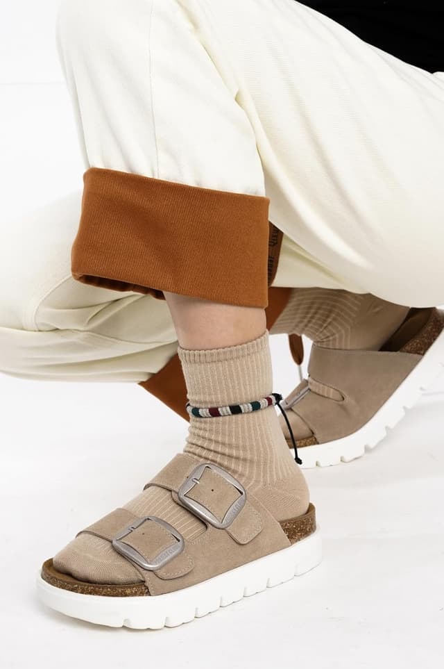 Detalle 2 de Project Cloud Genuine Leather Platform Sandals for Women with Cork Footbed