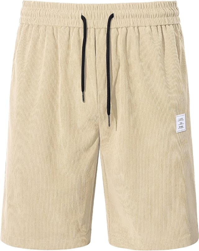 Detalle de TARAINYA men’s corduroy shorts in cotton blend with drawstring waist and pockets