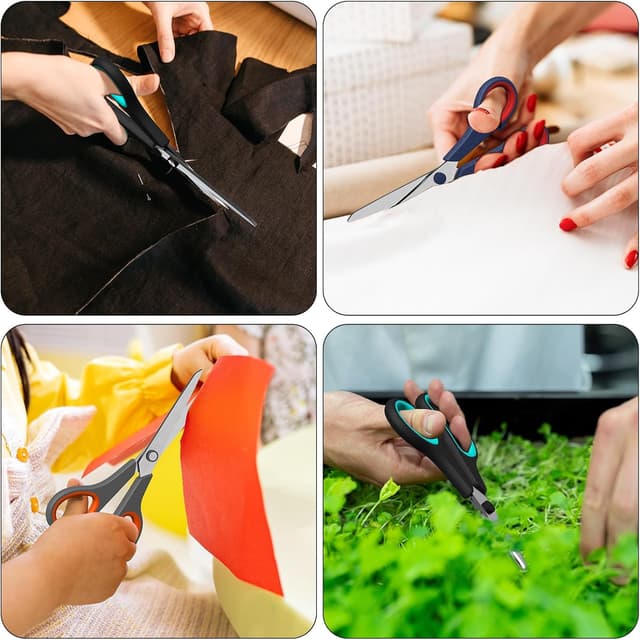 Detalle 2 de Scissors 3 Pack – 8 inch multipurpose heavy-duty stainless steel scissors with easy-grip handles