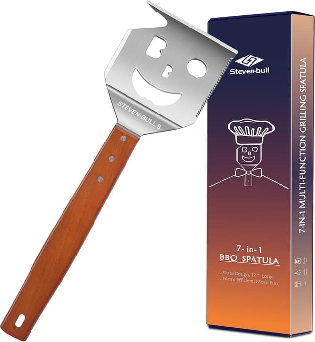 Imagen de 7‑in‑1 Grillspachtel Multifunktional mit Holzgriff 🍖 en OfertitasTOP