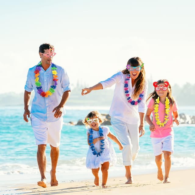 Detalle 1 de JOYIN Luau-Partybrillen & Hawaii-Leis im Set (12-teilig) – tropische Deko für Sommer- und Strandfeste