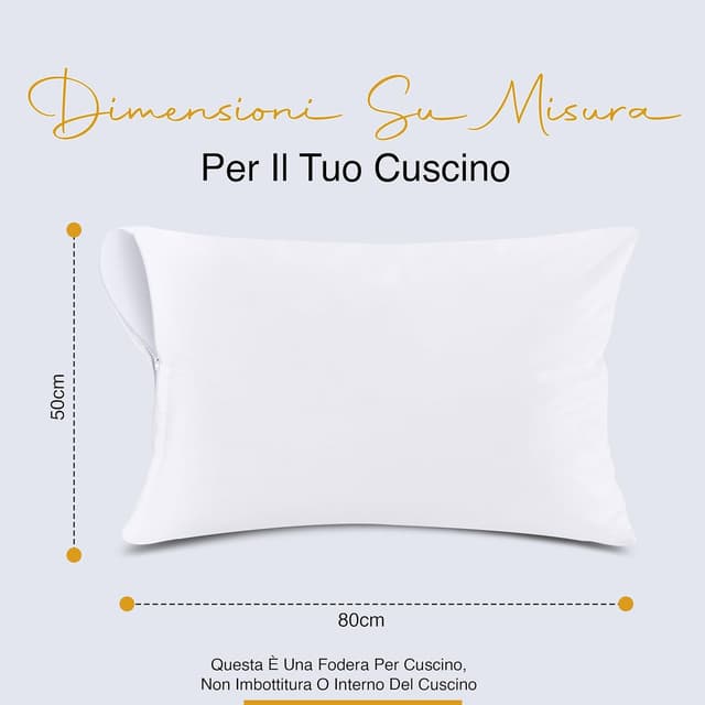 Detalle de Utopia Bedding Copricuscini impermeabili 50x80 cm con cerniera (set da 2), federe per cuscini Oeko-TEX