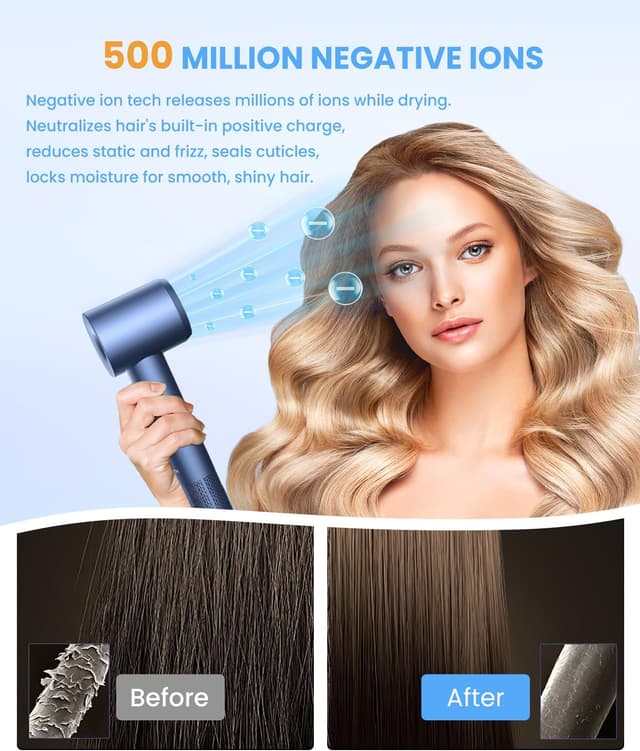 Detalle 2 de LAMPICK Hair Dryer 150000 RPM ionic hairdryer ๐โ