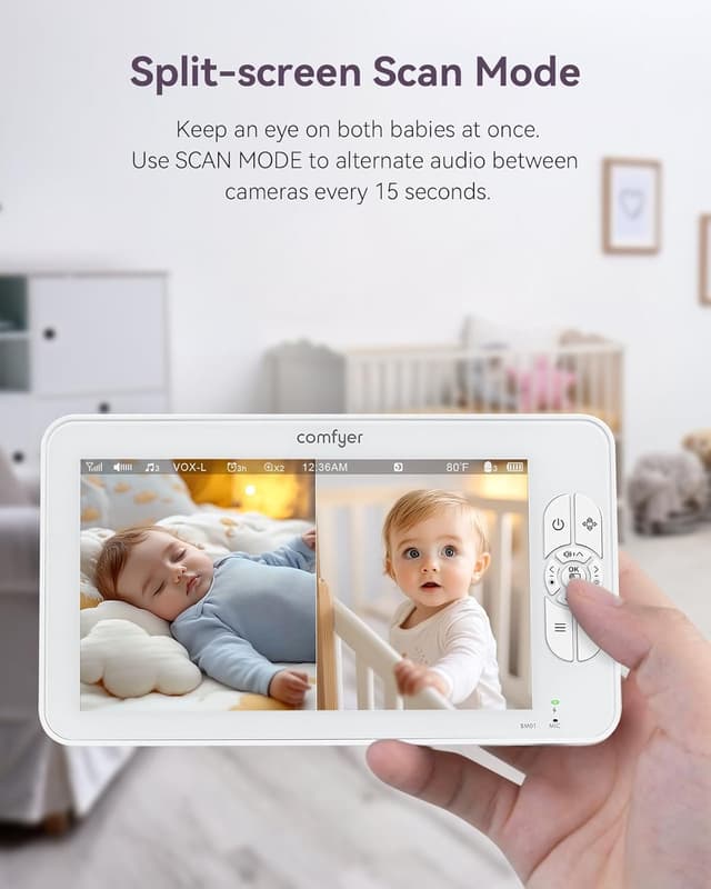 Detalle de Comfyer 7" Split-Screen Baby Monitor