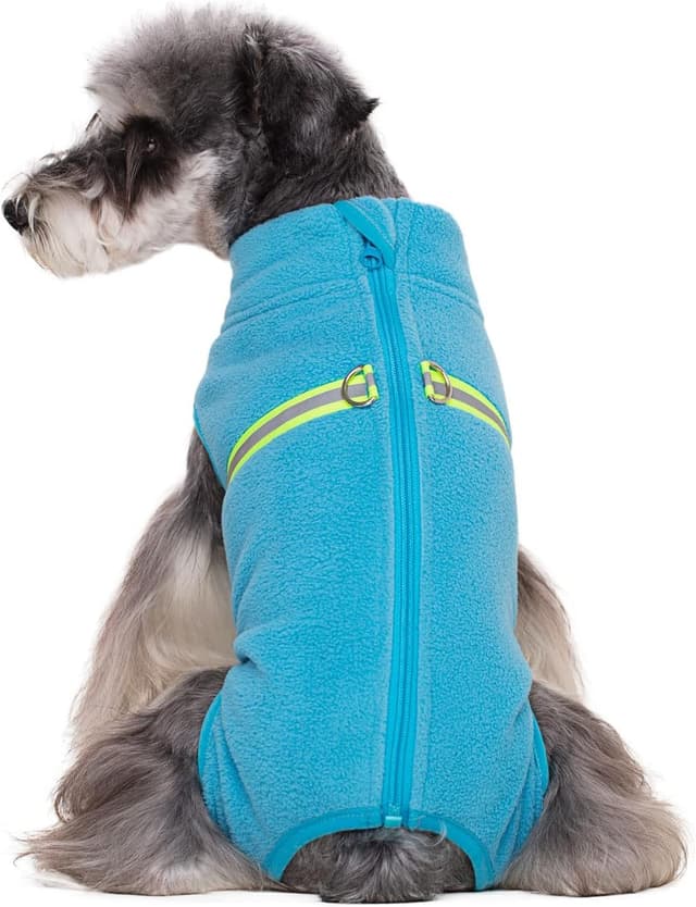 Detalle de BT Bear Cosy Polar Fleece Coat for Dogs (Full-body jacket) – Blue, Size L