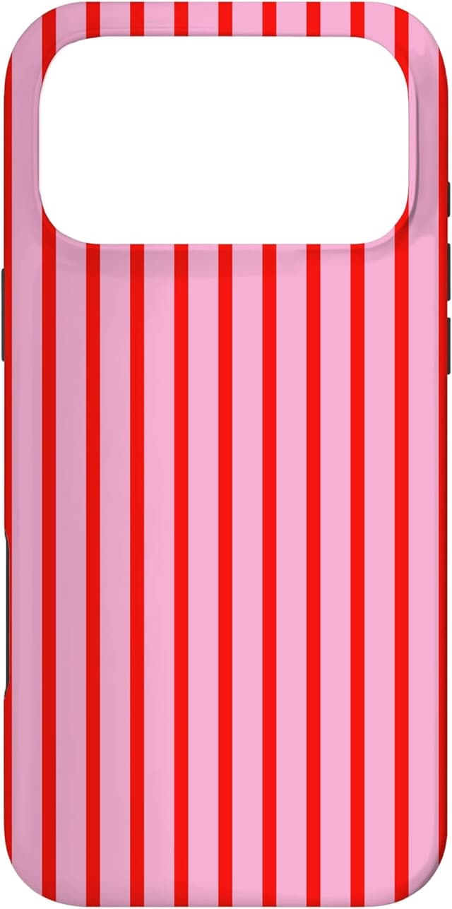 Detalle de Coque rayures Rouge Rose pour iPhone 17 Pro Max