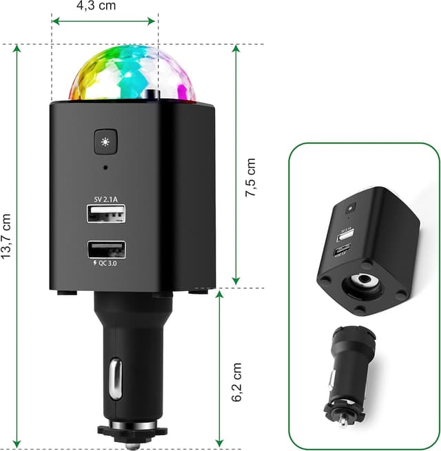 Detalle 2 de Disco Mobile-Auto Charger TX-159 mit USB