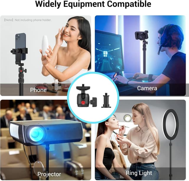 Detalle 2 de SMALLRIG Kamera Light Stand 3488: Tischstativ mit 1/4“-20 Kugelkopf & verstellbarer Tablet-Halterung