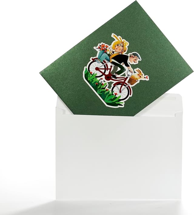 Detalle 2 de CUTPOPUP Pop-Up-Jubiläumskarte „Old Couple“ – 3D-Karte zum Hochzeitstag, Geburtstag & Valentinstag