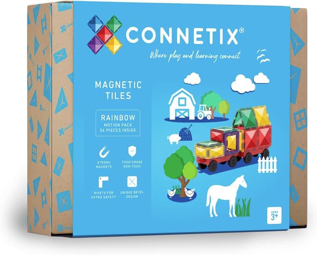 Detalle de Connetix Piastrelle Magnetiche Arcobaleno Rainbow Motion Pack da 24 pezzi