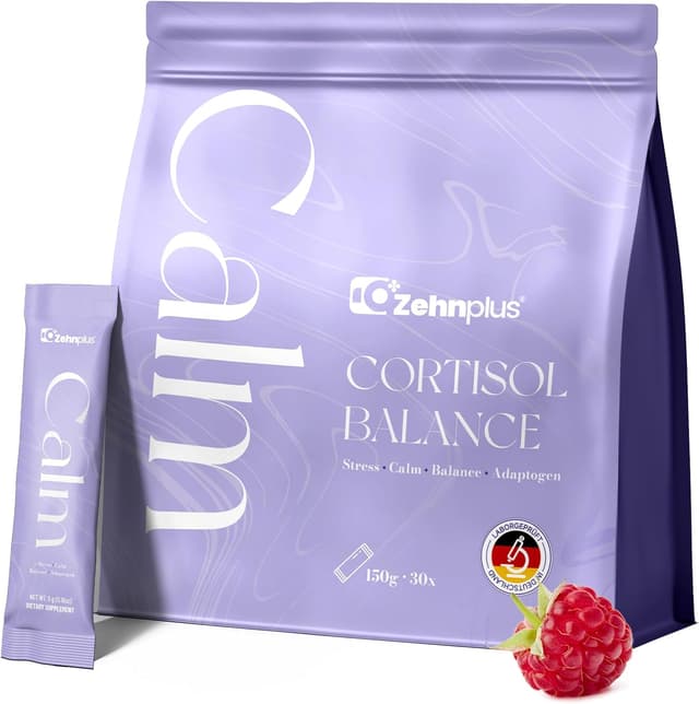 Detalle de ZehnPlus Cortisol Balance Pulver (12-in-1) mit Ashwagandha, Rhodiola & L-Theanin – zuckerfrei, vegan, 30 Portionen
