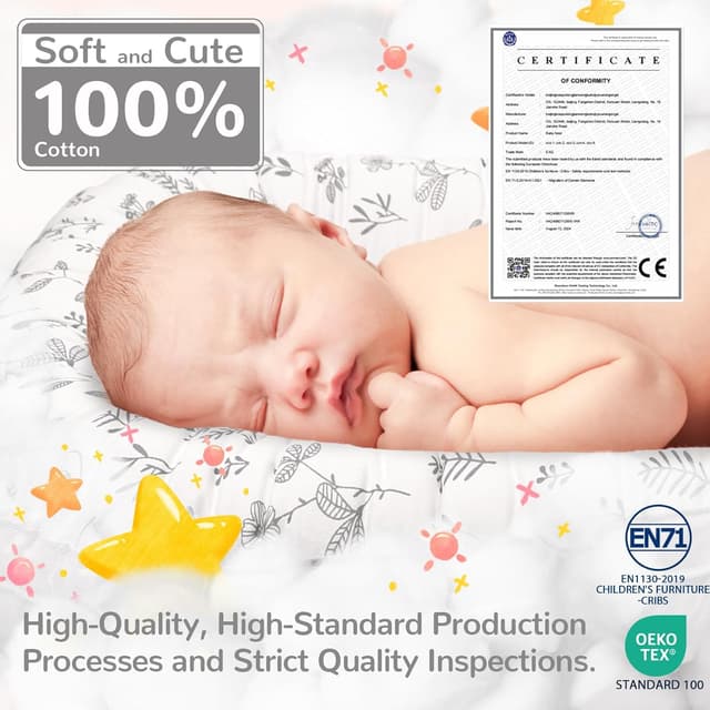 Thumbnail 1 de EAQ Baby Lounger Baby Nest for Co-Sleeping (Cotton) – Hedgehog, for 0–12 Months