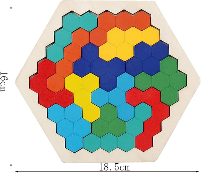 Detalle 2 de EACHHAHA Hexagon Holzpuzzle Box – Montessori Lernspielzeug aus Lindenholz für logisches Denken