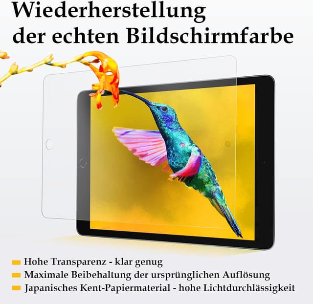 Detalle de 2er Set matte Papier-Folie für iPad Air 3 (2019) 10,5 Zoll & iPad Pro 10,5 (2017) – Screen Protector zum Zeichnen