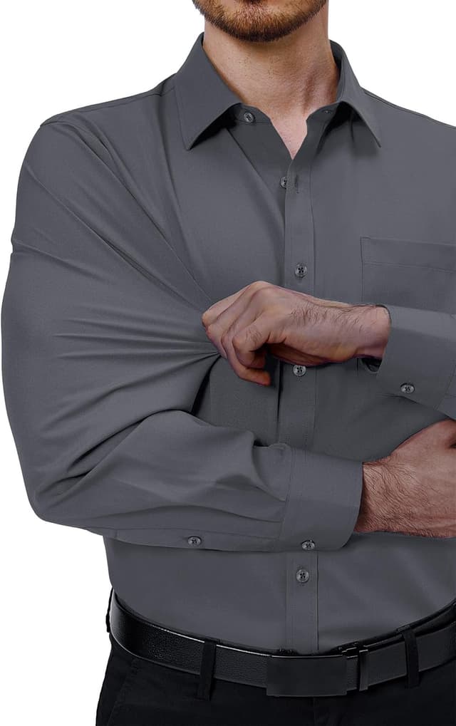 Detalle de J.VER Hemd Herren Langarm – knitterarmes Tencel-Stretch Businesshemd im Regular Fit