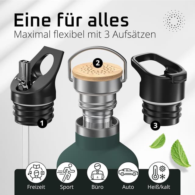 Detalle 2 de Trinkflasche Edelstahl 950 ml mit Infuser đ°