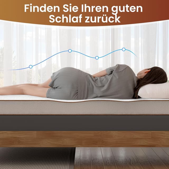 Detalle 2 de BedStory 10 cm Topper 180x200 cm H3/H4 mit Gel Memory Foam & Kaltschaum – kühlend, stützend, waschbarer Bezug
