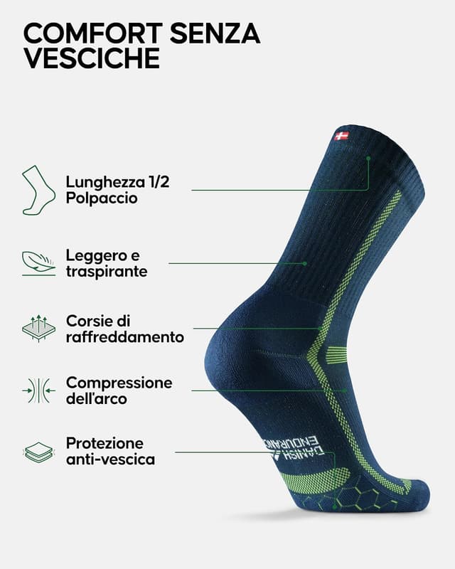 Thumbnail 2 de DANISH ENDURANCE Calzini Uomo Running Lunghi 3 o 5 Paia