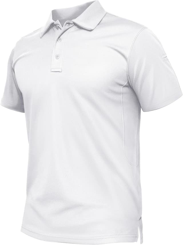 Detalle de TACVASEN Men’s Breathable Golf Polo Shirt (Quick-Dry Short Sleeve) — lightweight work and leisure polo