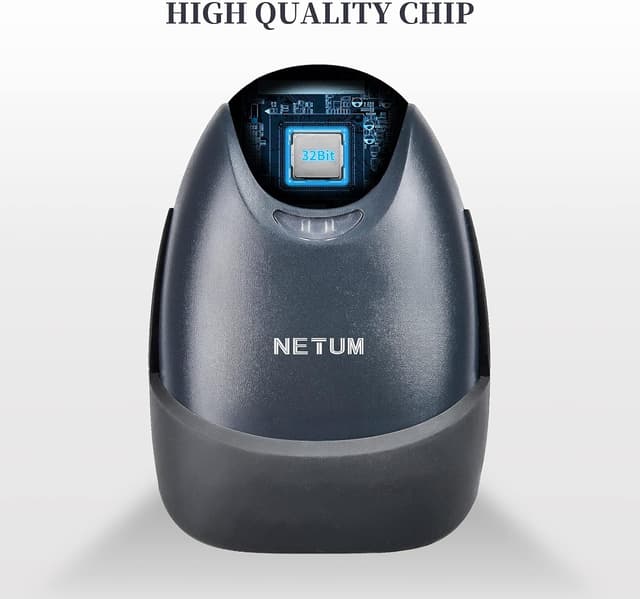 Detalle de NETUM M5S : lecteur 2D de codes-barres filaire USB 2.0 avec support réglable