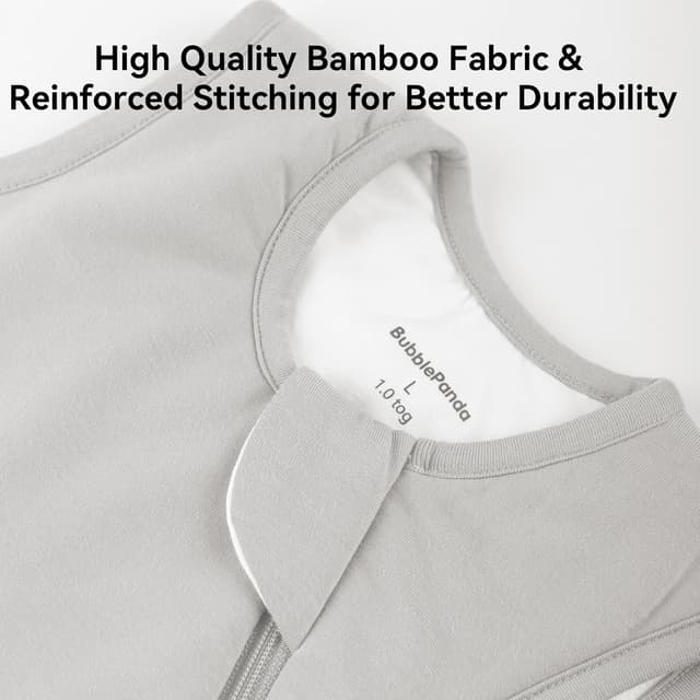Detalle de BubblePanda Rayon Made from Bamboo Sleep Sack (2T–3T, 0.5 Tog) with 2-Way Zipper