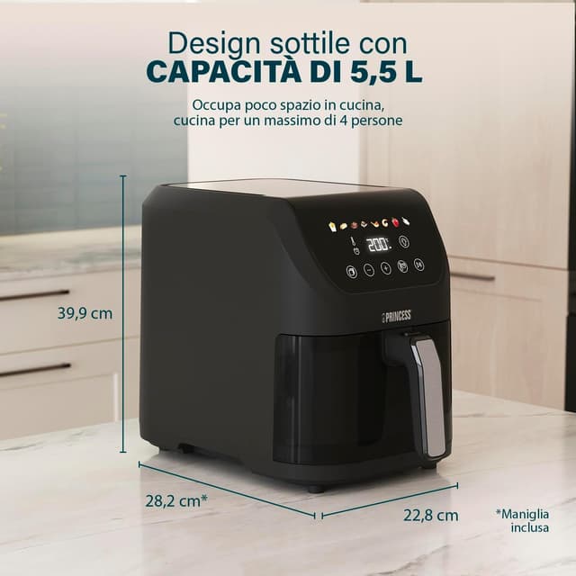 Detalle 2 de Princess Slim Airfryer 5,5 L 1500 W