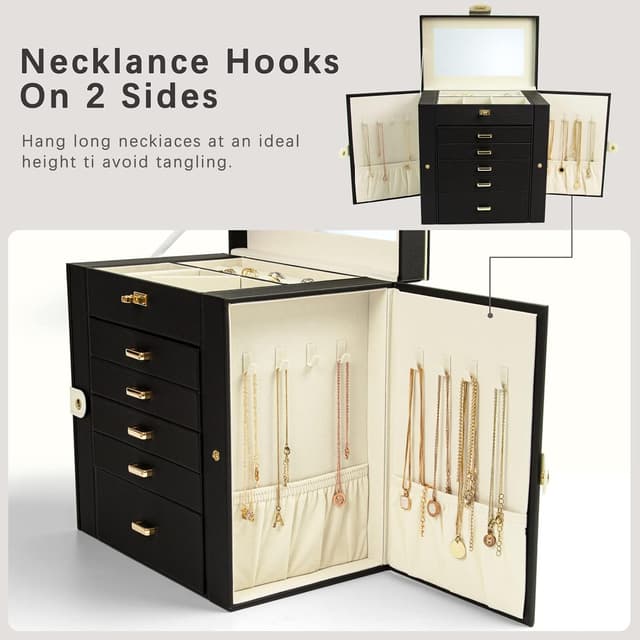 Detalle 2 de KAMIER Schmuckkasten mit Spiegel, XXL