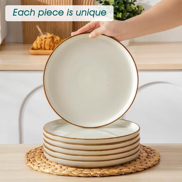 Detalle 2 de vancasso Reno stoneware dinner set for 6 (18 pieces) – beige speckled plates & bowls