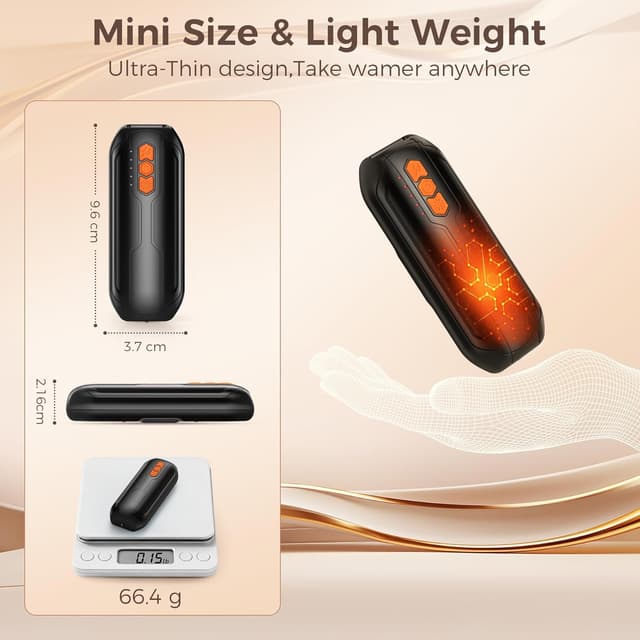 Thumbnail 5 de GARAID Scaldamani Ricaricabile 6000mAh, 5 livelli di calore