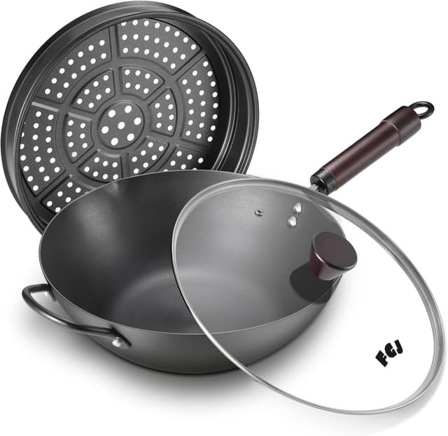 Thumbnail 5 de 13 Inch Carbon Steel Wok 5.8QT, Pre-Seasoned