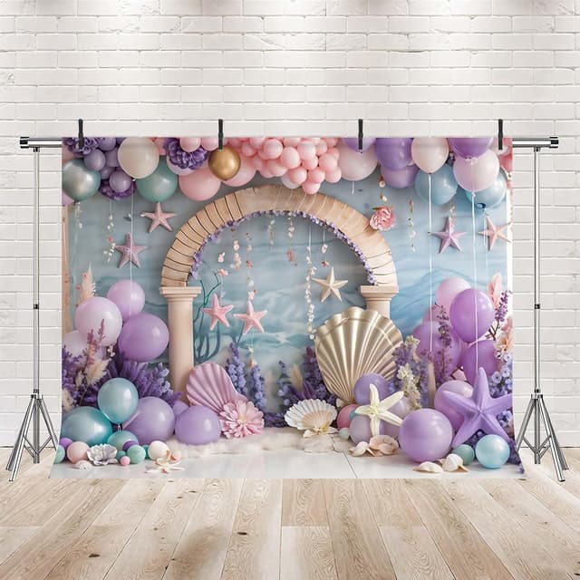 Detalle de Mermaid backdrop 7x5ft undersea